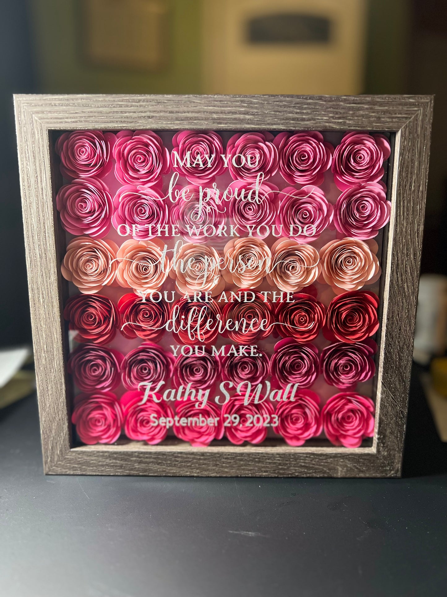 Rolled Paper Flower Shadow Box